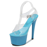 Sexy super high heels high heels transparent model shoes wedding shoes 18192-20 17CM