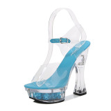 Sexy super high heels luminous high heels transparent model shoes wedding shoes 1036576-A1