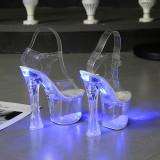 Sexy super high heels luminous high heels transparent model shoes wedding shoes 1036778-10