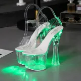 Sexy super high heels luminous high heels transparent model shoes wedding shoes 1036778-10