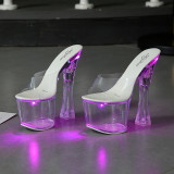 Sexy super high heels luminous high heels transparent model shoes wedding shoes 1036778-10