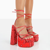 New high-heels Roman sandals Fashion models Large heel sandals women 327182-17