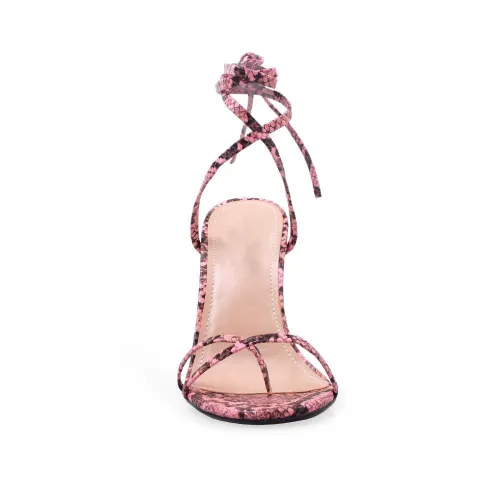 New black red 11cm fine with round high heel cool metal chain heels European fashion shoes