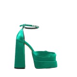 New high-heeled candy color single shoes foreign trade fashion water drill waterproof platform with thick bottom female photo party shoes