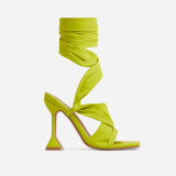 new straps high heel sandals children White Zi black green stiletto heels large size foreign trade photo commutation