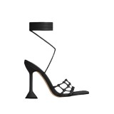 Summer new 2022 black apricot purple blue 9cm stiletto fashion sandals woven straps large size women's heels
