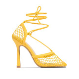 Summer sandals new yellow white black fashion mesh square photo Heles wedding shoe women's large size