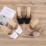 101816 summer new design in Europe and the United States pure color simple ins style high-heeled sandals and slippers