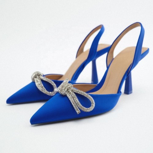 100652 shoes brand Za shoes high heel pointed toe color matching belt buckle fashion shoes stilettos custom low heels