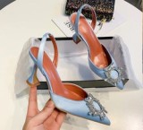 Zapatos De Mujer Elegante Dropshipping Luxury Rhinestone Diamond Kitten Slingback Sandals Shoes Women Heel for Ladies