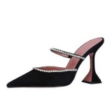 Silk Material Damen Schuhe Charms Sippers Custom New Fashion Mules Style Sexy High Heel Shoes for Woman