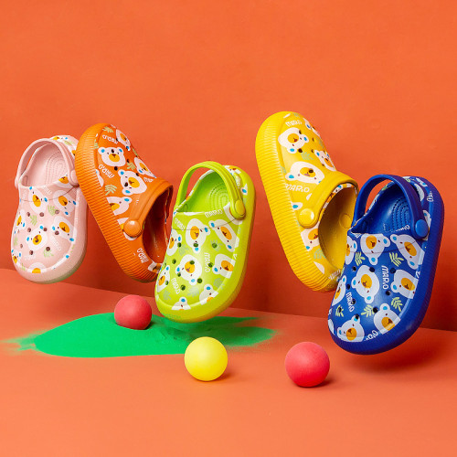 HX13 Cute Cartoon Bear Sandals For Kids Fashion Eva Flat Slippers For Children