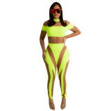Wholesale Club Wear Ladies Bodycon Bodysuits Sexy Mesh Patchwork Summer Clothes One Piece Jumpsuit And Romper For Women
