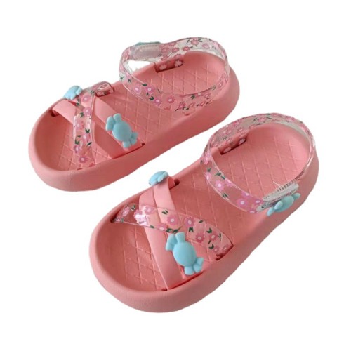 summer children's sandals baby girl EVA high elastic rubber plastic sandals