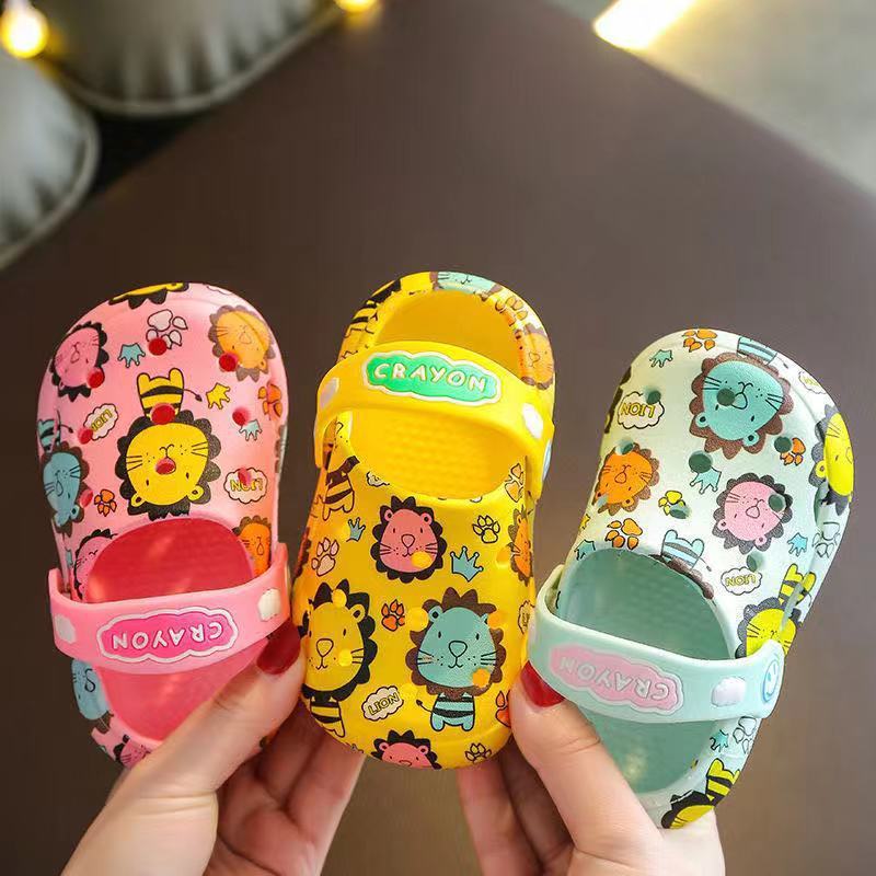 Summer Children Garden Clogs Shoes Boys&Girls Beach Sandal Kids Lightweight Breathable Cute Cartoon Slip On Mules