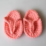 Handmade Knitted Shoes Infant Photography Props Accessories Mini Crochet Slippers Baby Flip Flops