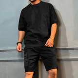 Men Short Sets Casual Summer Two Piece Outfits Short Sleeve T Shirt Shorts Sets Summer Outfits