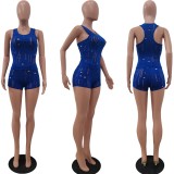 Summer sportsWear Vest Shorts Set 2 Piece Summer Set Jogging trackSuits Clothing Hole Shorts Outfits plus size Two Piece Set