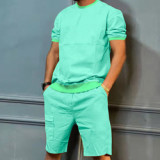 Men Short Sets Casual Summer Two Piece Outfits Short Sleeve T Shirt Shorts Sets Summer Outfits