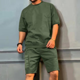 Men Short Sets Casual Summer Two Piece Outfits Short Sleeve T Shirt Shorts Sets Summer Outfits