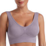 Women Breathable Sports Bra Adjusted-straps Anti-sweat Shockproof Padded Sleep Bra Athletic Gym Running Fitness Workout Top