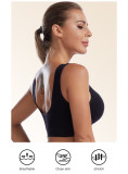 Women Breathable Sports Bra Adjusted-straps Anti-sweat Shockproof Padded Sleep Bra Athletic Gym Running Fitness Workout Top