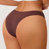 Fuyu Seamless Sexy Panties for Women Bikini Underwear Low Waist  Cotton Brief Ice Silk Yoga Sports Panties
