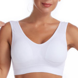 Women Breathable Sports Bra Adjusted-straps Anti-sweat Shockproof Padded Sleep Bra Athletic Gym Running Fitness Workout Top