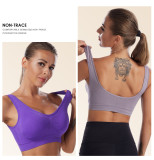 Women Breathable Sports Bra Adjusted-straps Anti-sweat Shockproof Padded Sleep Bra Athletic Gym Running Fitness Workout Top