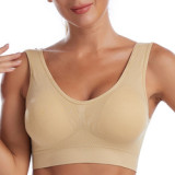 Women Breathable Sports Bra Adjusted-straps Anti-sweat Shockproof Padded Sleep Bra Athletic Gym Running Fitness Workout Top