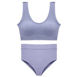 1602 Women Seamless Tops Panties Set Breathable Padded  Bralette Brazilian Underwear Suit Girls Sports Bra Set