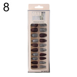 24/30Pcs/Set Reusable False Nail Tips Set Full Cover Shiny Matte Nail Tips With Designs Press On Nails Art Fake Extension Tips