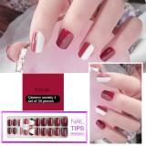 24/30Pcs/Set Reusable False Nail Tips Set Full Cover Shiny Matte Nail Tips With Designs Press On Nails Art Fake Extension Tips