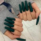 24pcs False Nails Solid Color Long Ballet Fake Nails Full Cover Coffin Nail Tips Press On Nails Kit With Glue Detachable