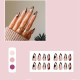 24pc Detachable Green Almond False Nails acrylic tips Wearable Fake Nails Full Cover Nail Tips Press On Nails ballerina nail tip