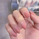 24pcs Detachable Taro Mud Purple Pearl False Nails Wearable Fake Nails Full Cover Nail Tips press on nails fake nail with design