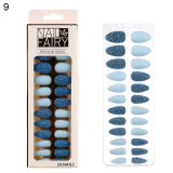 24/30Pcs/Set Reusable False Nail Tips Set Full Cover Shiny Matte Nail Tips With Designs Press On Nails Art Fake Extension Tips