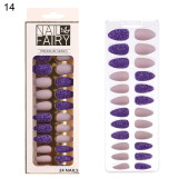 24/30Pcs/Set Reusable False Nail Tips Set Full Cover Shiny Matte Nail Tips With Designs Press On Nails Art Fake Extension Tips