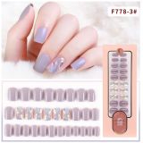 24/30Pcs/Set Reusable False Nail Tips Set Full Cover Shiny Matte Nail Tips With Designs Press On Nails Art Fake Extension Tips