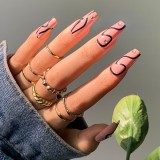 Long Coffin False Nails DIY French Ballerina Fake Nails Women Full Cover Nail Tips Press On Nails With Glue nails accessories