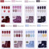 30pcs Detachable False Nail Artificial Tips Set Full Cover for Short Decoration Press On Nails Fake Art Extension Tips With Glue