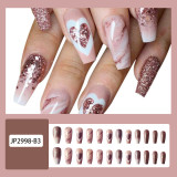 Press On Nail Long Glitter Rhinestone Fake Nails Pre Designs Coffin Ballerina fake nails Supplies For Professionals Wholesale