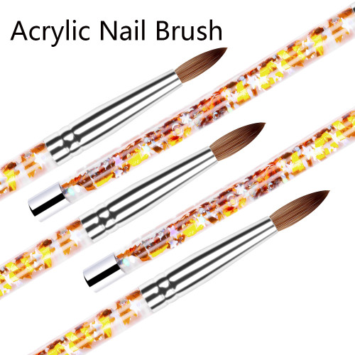 Acrylic Nail Art Brush No 8/10/12/14 UV Gel Carving Pen Brush Liquid Powder DIY Nail Drawing Liquid Glitter Handl