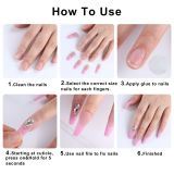 24pc Light Green Butterfly Fake Nails Long Ballerina Coffin False Nail Tip Full cover Fake Nails Glue DIY Manicure Nail Art Tool