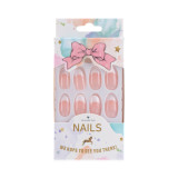 Fashion 24Pcs Natural French Short False Nails Acrylic Classical Full Cover Artificial Nails Home Office DIY Decor With Glue