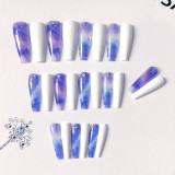 24pcs Fake nails with designs Super Long Ballerina False Nails Wearable Coffin french Nails Full Cover Nail Tips Press On Nails