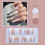 24pcs Fake nails with designs Super Long Ballerina False Nails Wearable Coffin french Nails Full Cover Nail Tips Press On Nails