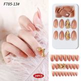 30pcs Detachable False Nail Artificial Tips Set Full Cover for Short Decoration Press On Nails Fake Art Extension Tips With Glue