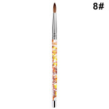Acrylic Nail Art Brush No 8/10/12/14 UV Gel Carving Pen Brush Liquid Powder DIY Nail Drawing Liquid Glitter Handl