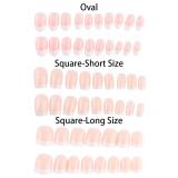 Fashion 24Pcs Natural French Short False Nails Acrylic Classical Full Cover Artificial Nails Home Office DIY Decor With Glue